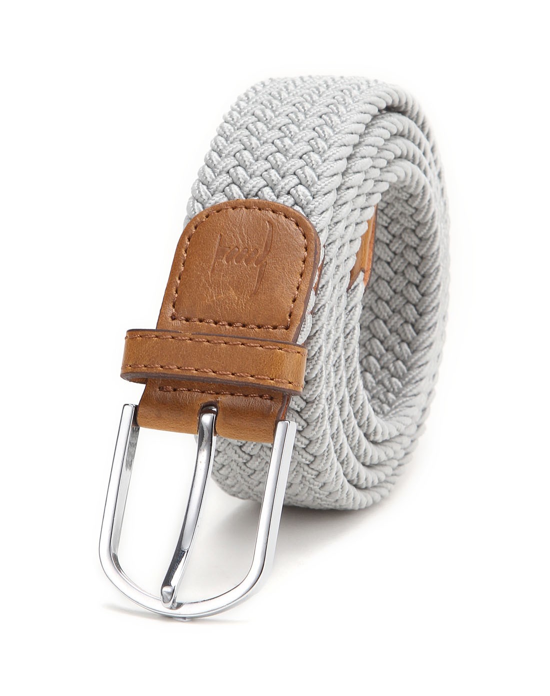 男浅灰色编织腰带