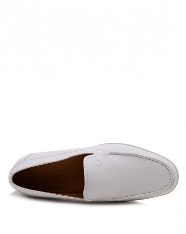 意大利进口白色鹿皮休闲男鞋