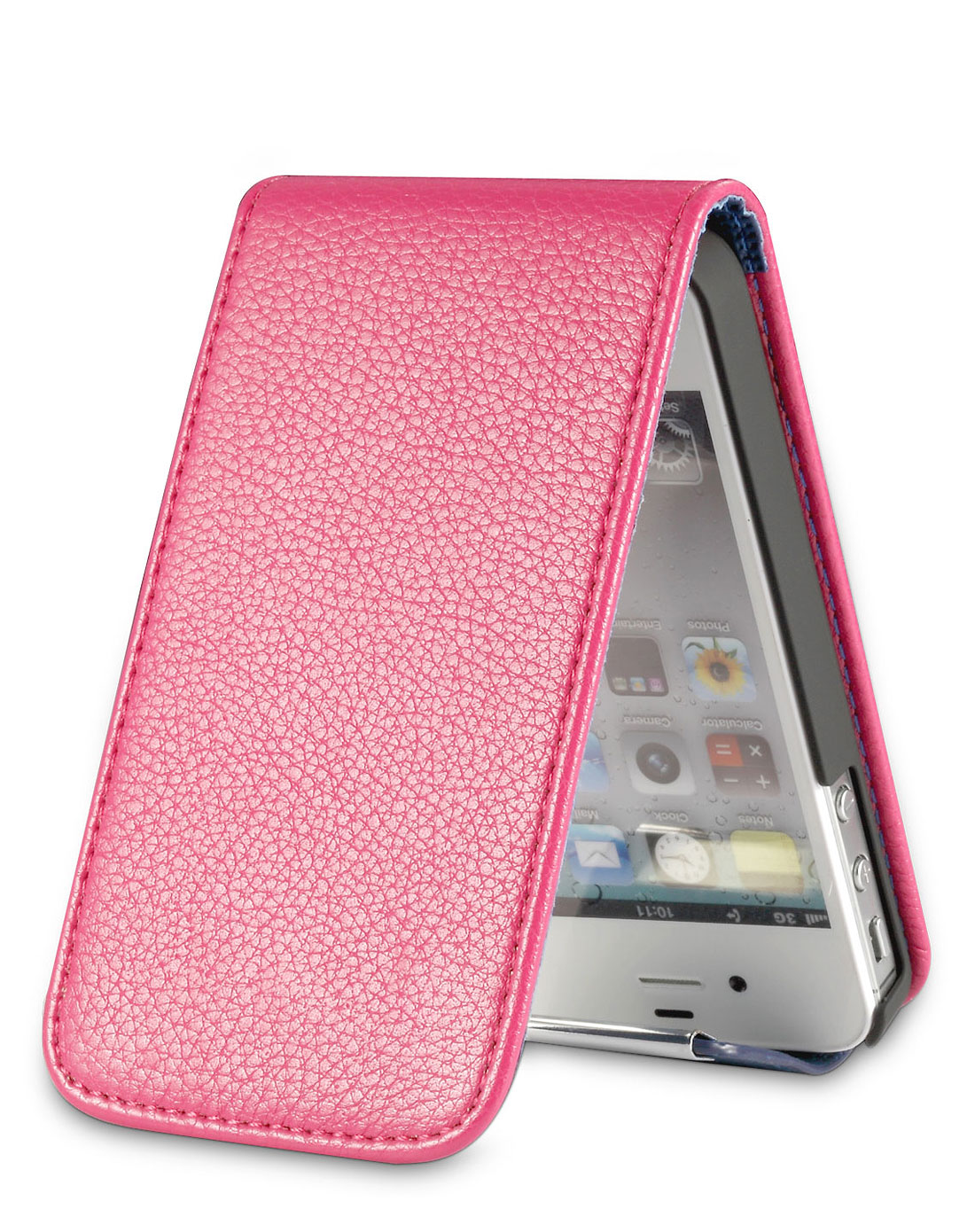 iphone4/4s 玫红色超薄翻盖手机套
