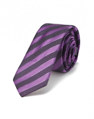 深紫色绅士条纹领带
