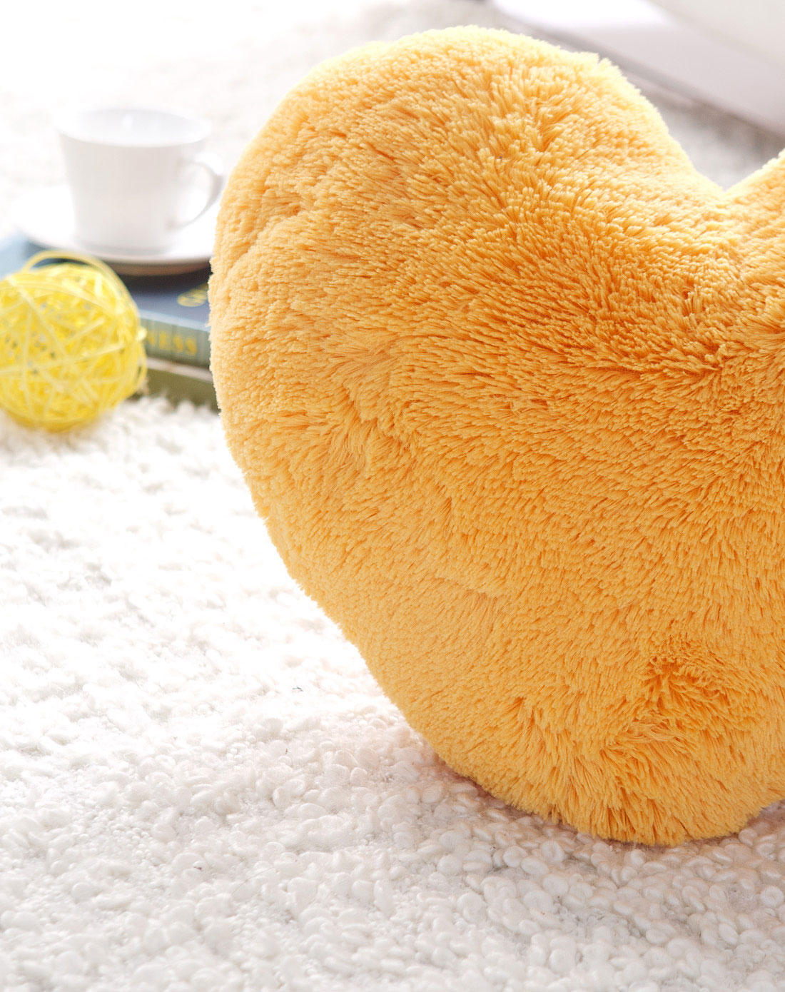 宁馨 柔软心形抱枕(黄)