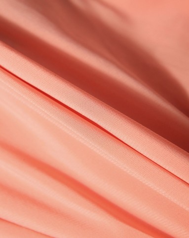 百褶胭脂粉色短袖连衣裙