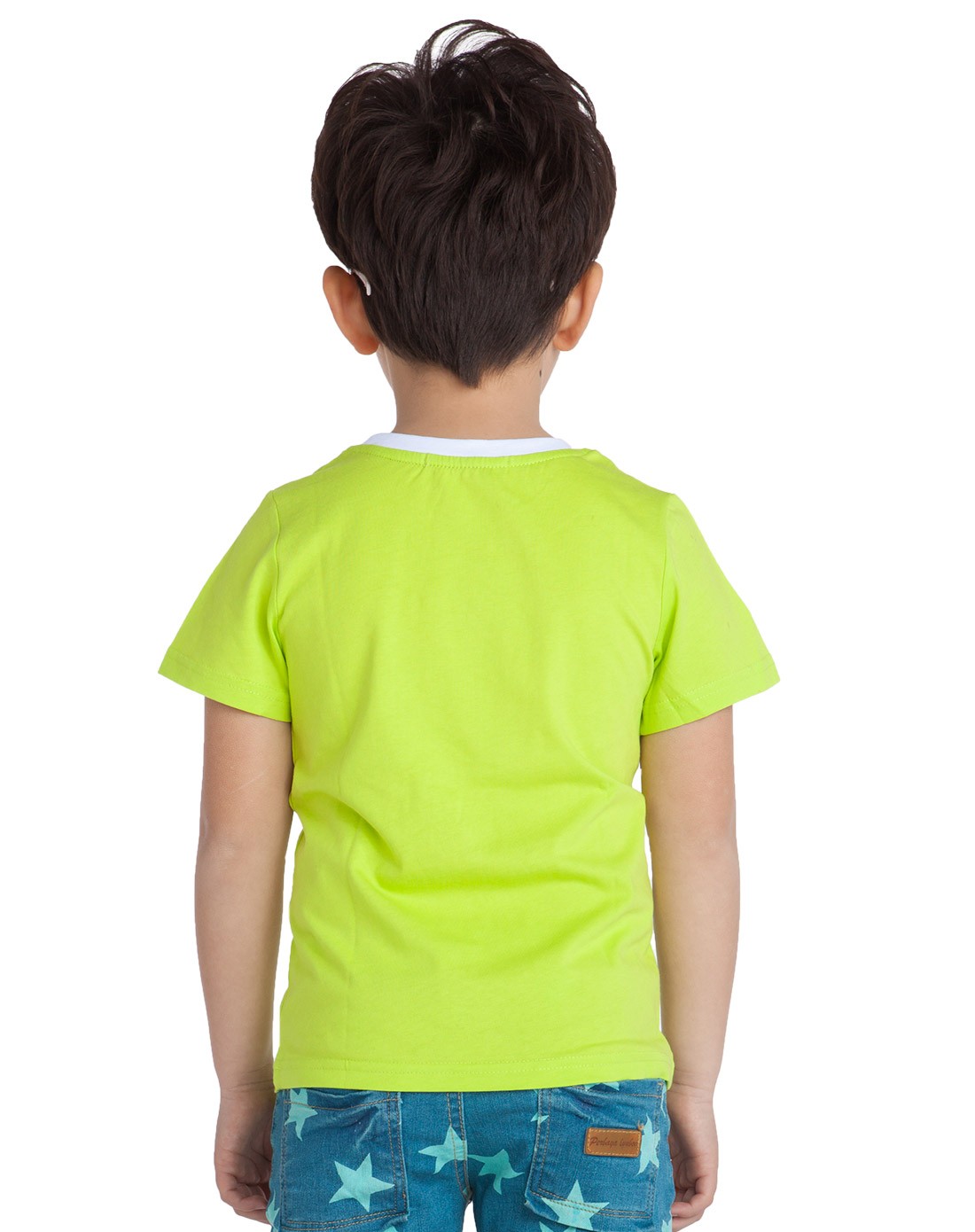 男童荧光绿色短袖t恤