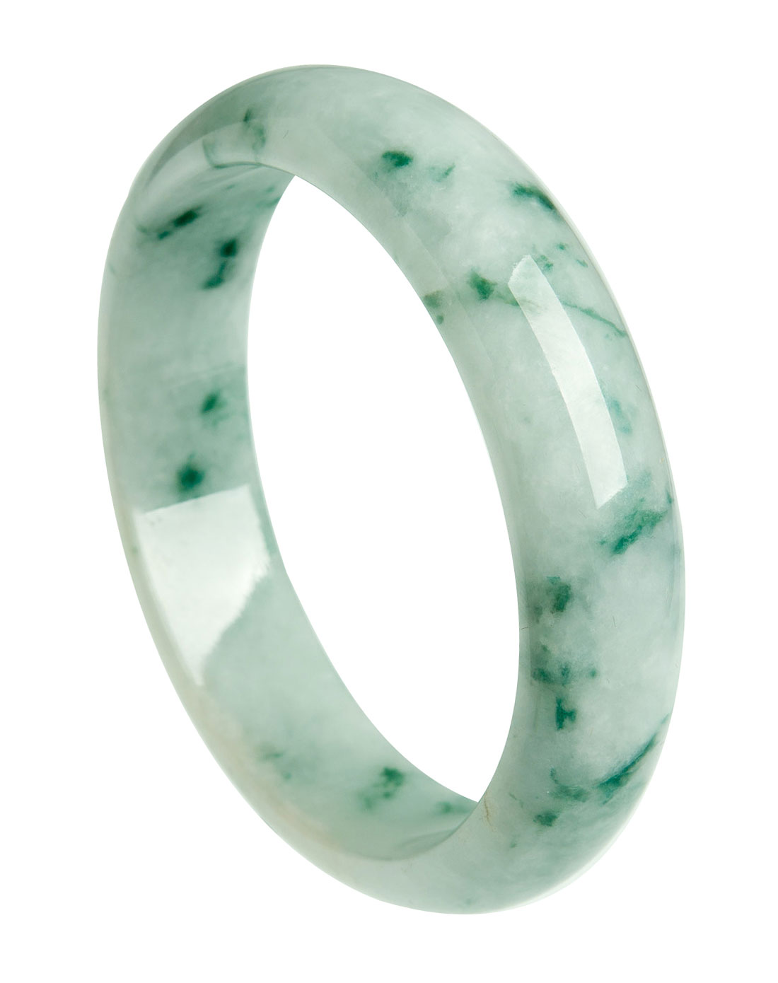 天然a货翡翠雪花儒雅手镯