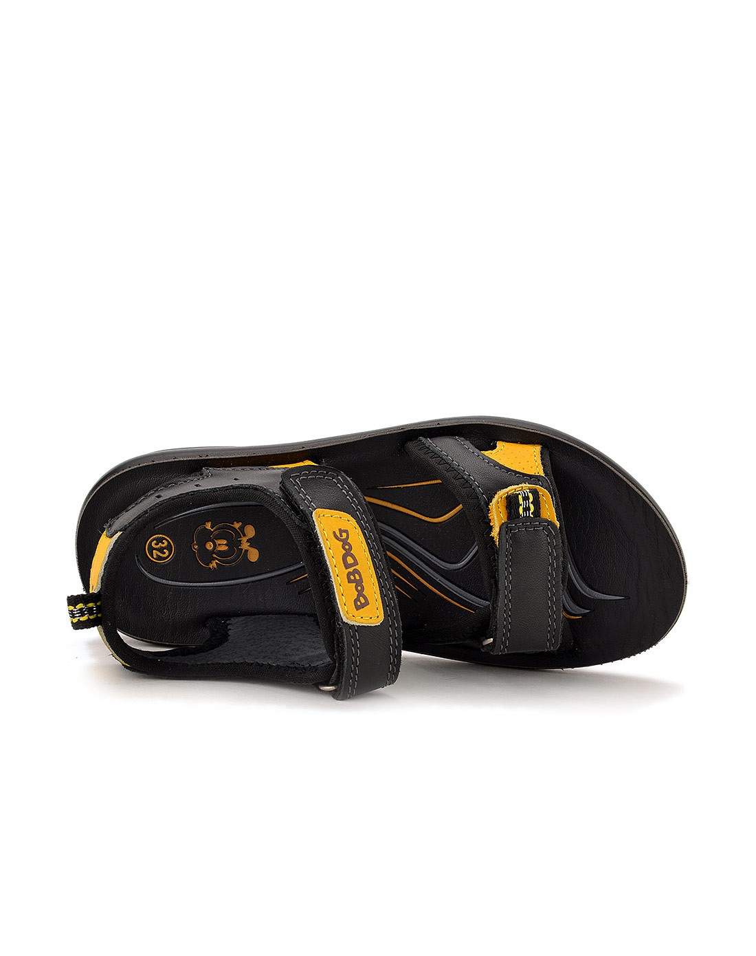 男童黑色皮凉鞋