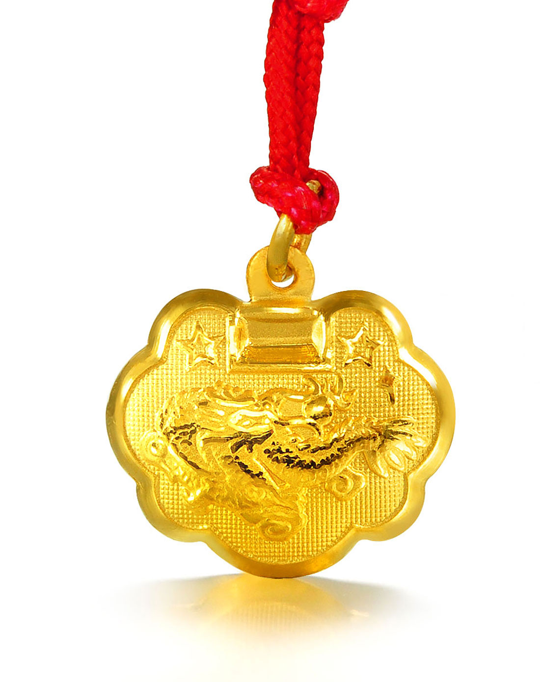 足金福锁龙吊坠 3.32克