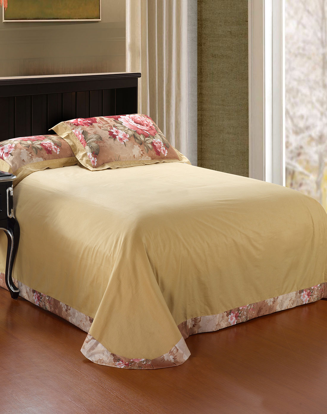 5m高档饰绣床四件套-花香迎春