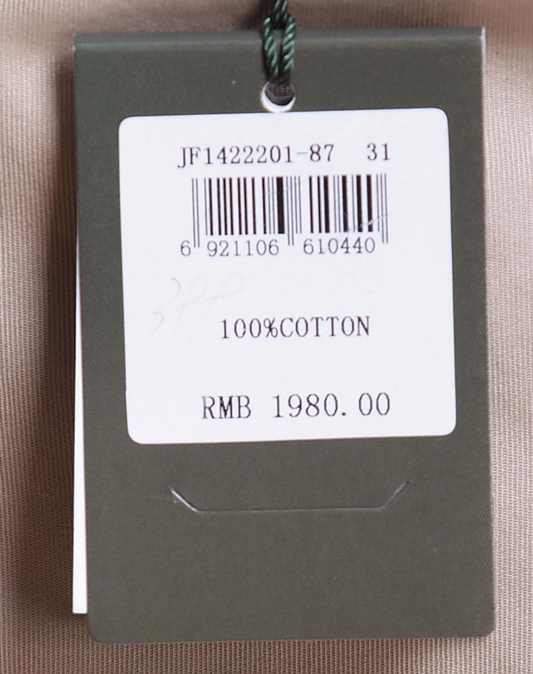 卡其色100%棉舒适简约百搭休闲长裤