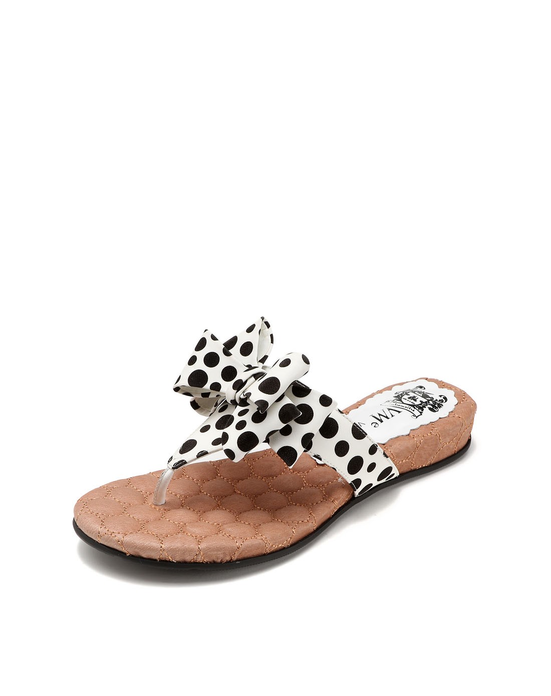 白色斑点蝴蝶结夏日时尚休闲凉拖