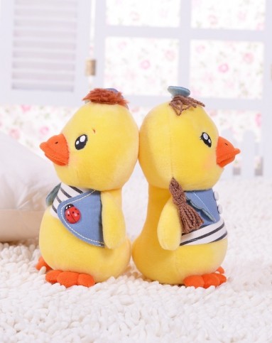 可爱情侣小黄鸭天蓝色