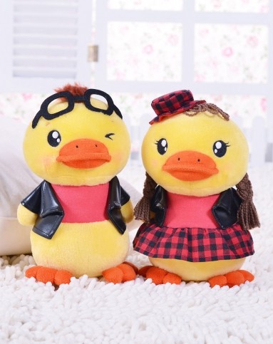 可爱情侣小黄鸭红色