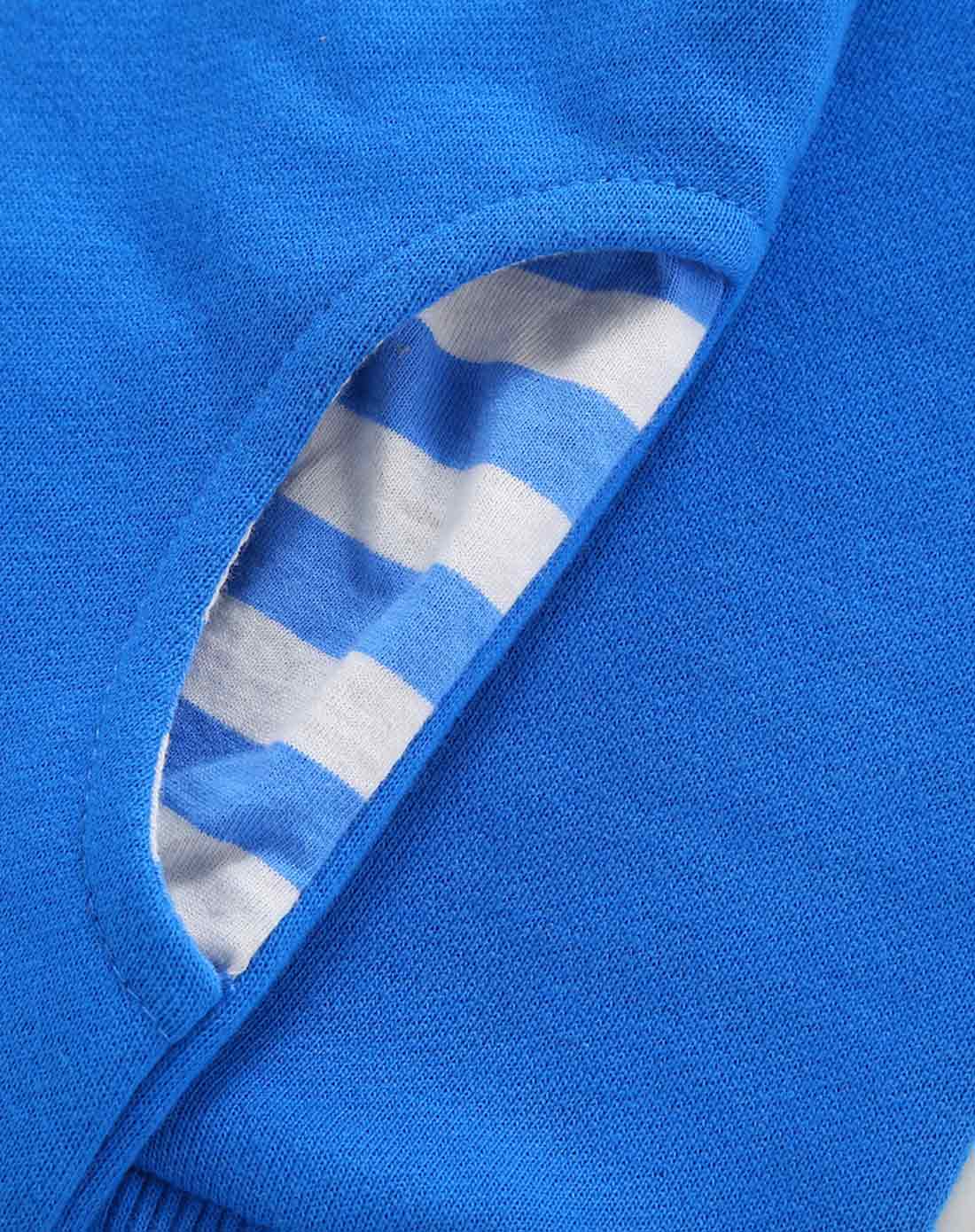 男童水洗蓝野餐记卫衣带帽外套