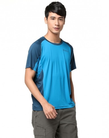 透气快干 男款天青蓝色短袖t恤 简约经典