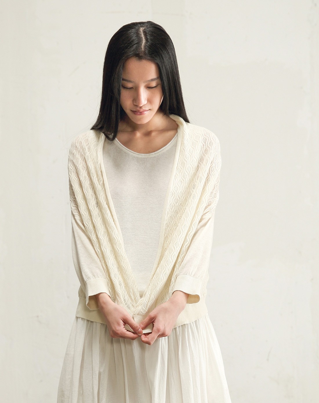 素缕souline 女士奶白色针织衫