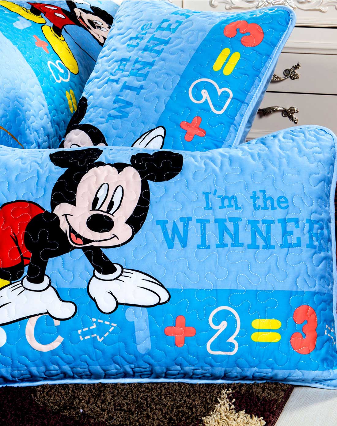 蓝色米奇床盖三件套180*220cm