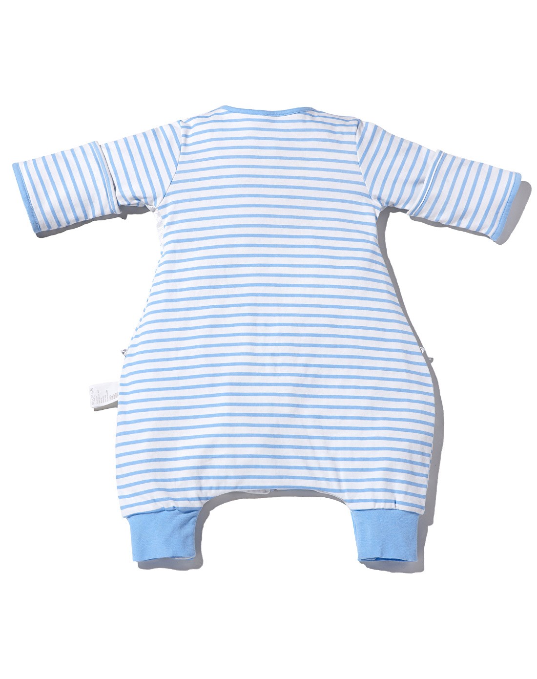 米乐鱼 精梳棉斜襟分腿可拆袖双层睡袋110cm(彩虹雨蓝色)