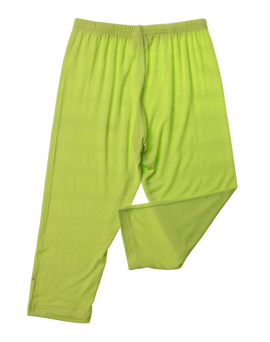 女童荧光绿色针织打底裤