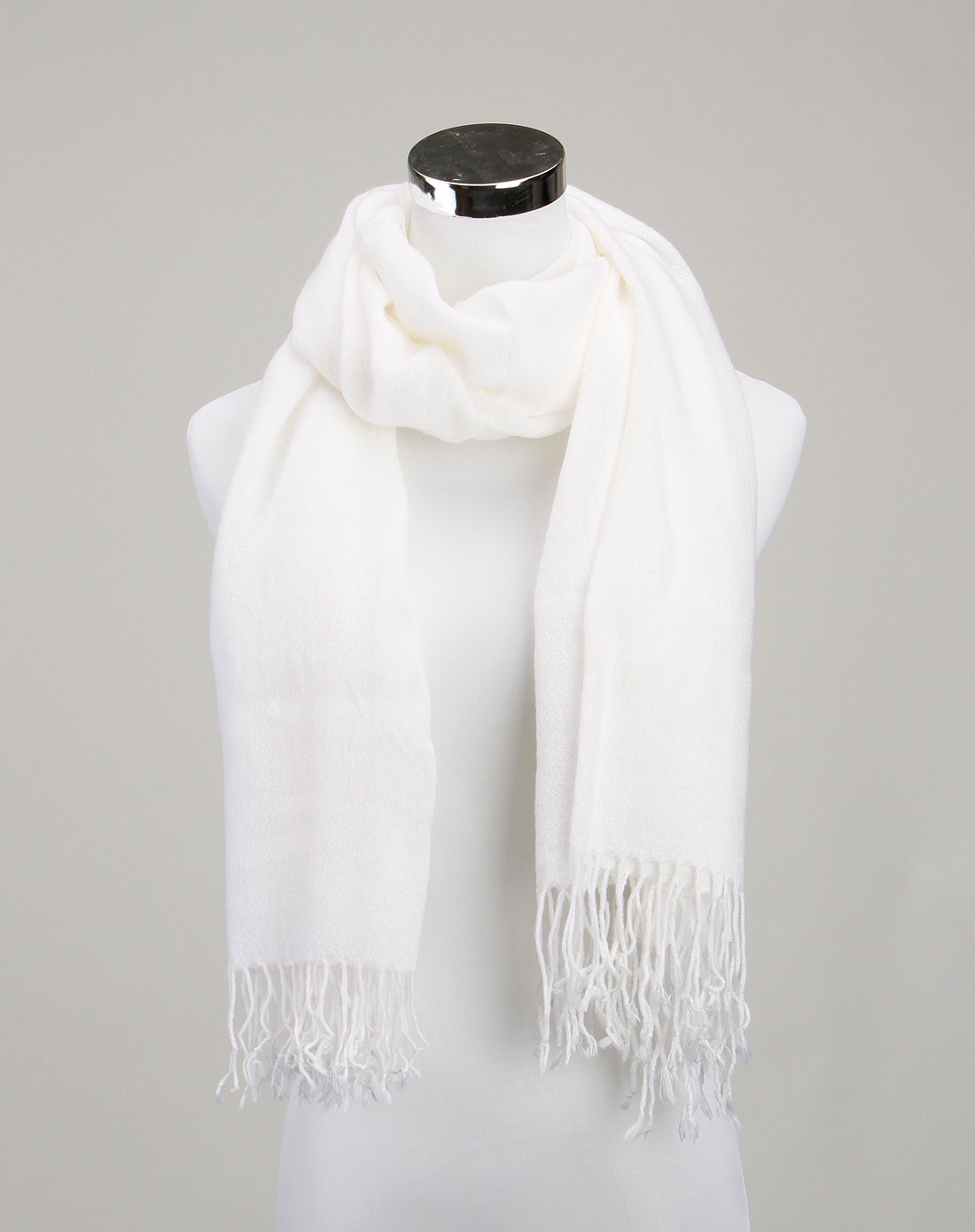 白色百搭仿羊绒围巾-唯品会
