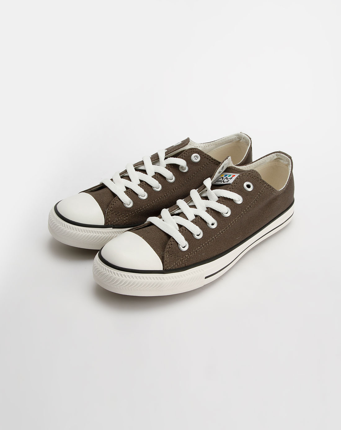 灰绿色个性绑带帆布鞋