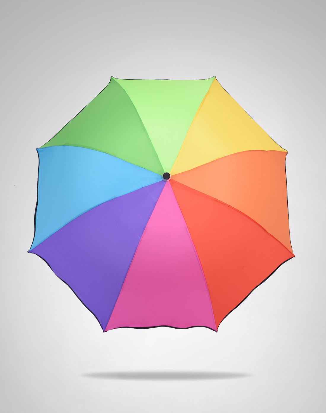 时尚七色彩虹清新三折晴雨伞