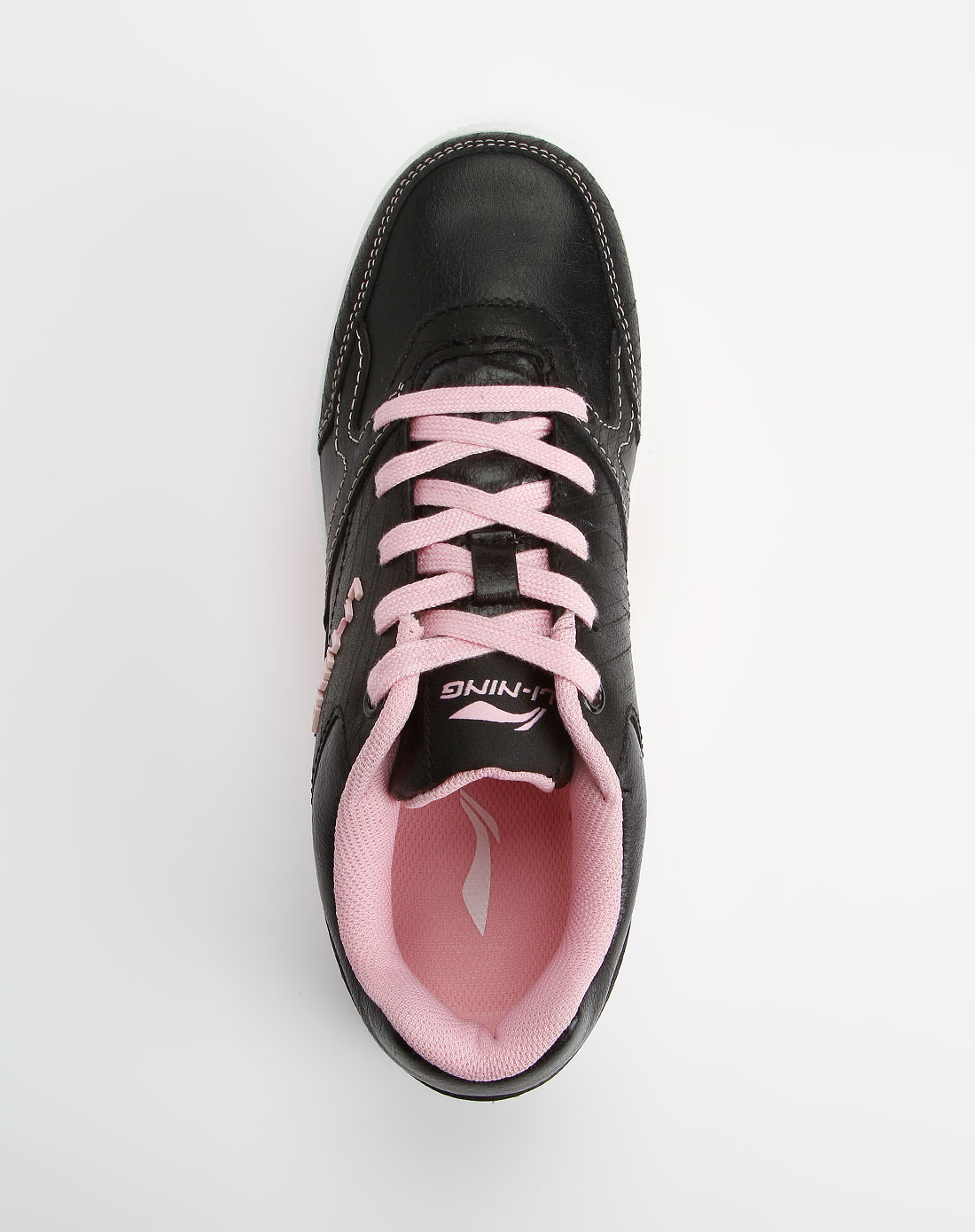 女款黑/浅粉色细纹简约经典休闲鞋