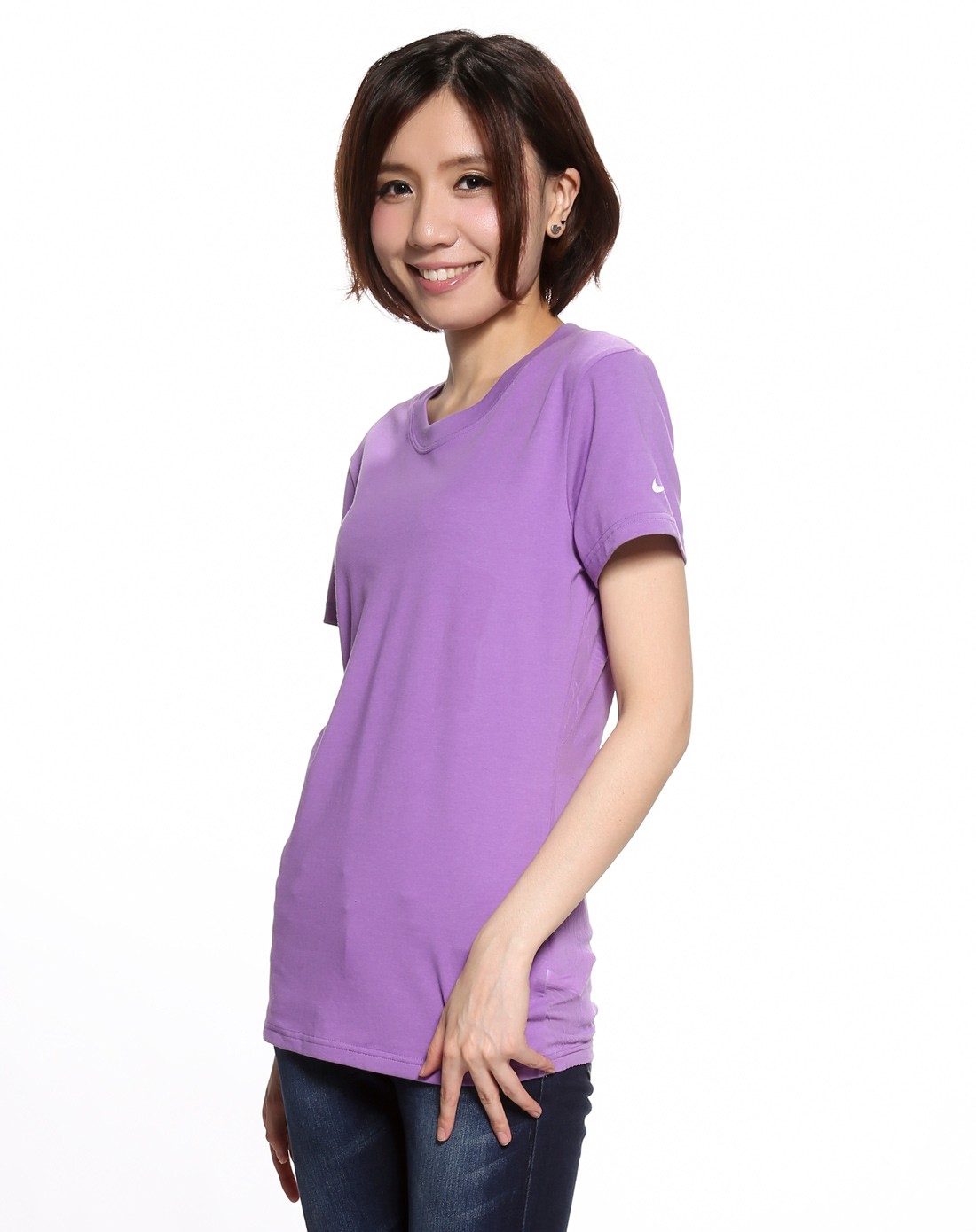 女款紫色短袖t恤 训练系列