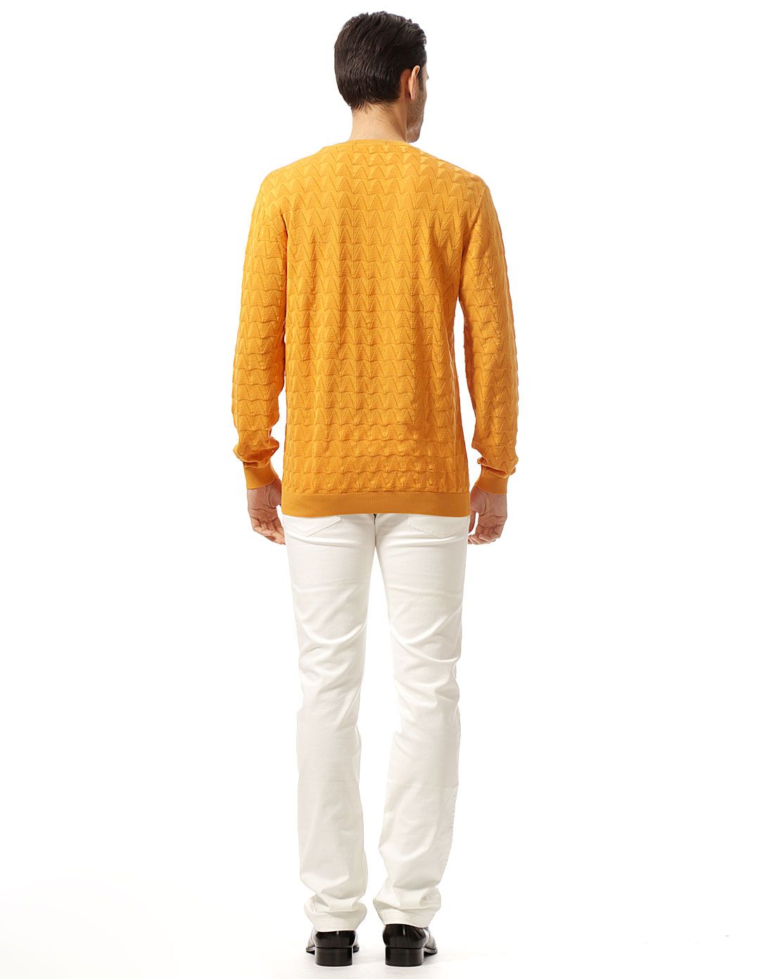 男士金色长袖t恤