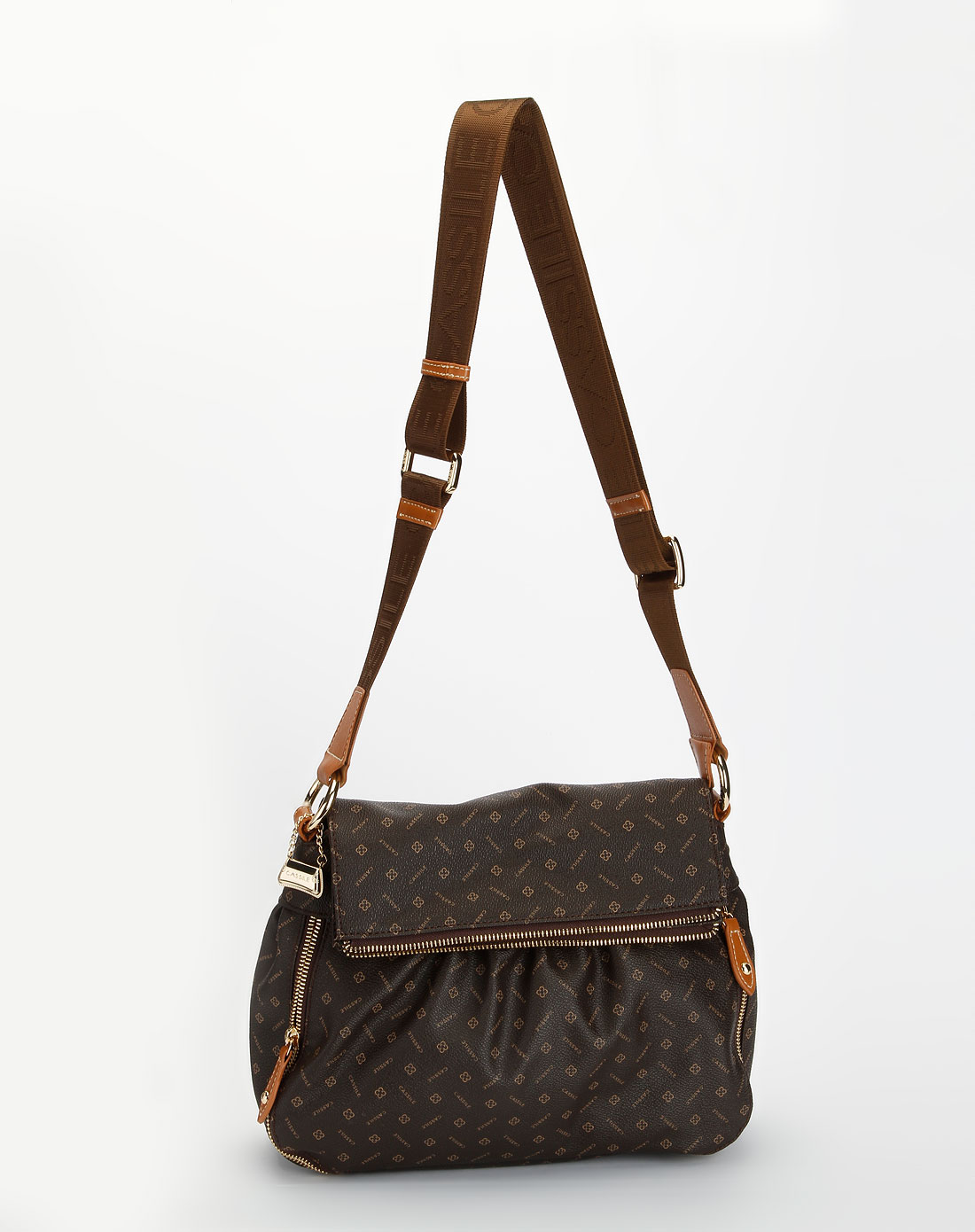 女款啡色个性斜挎包