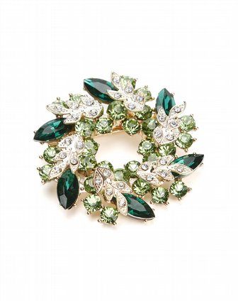in 花朵绿宝石胸针
