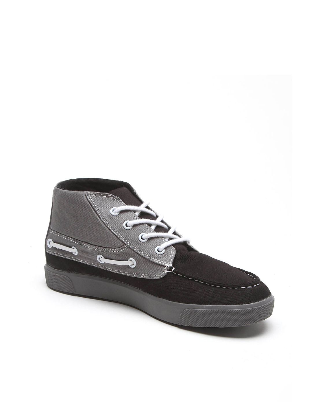 男款黑/灰色反绒皮编制复古中帮休闲鞋-唯品会