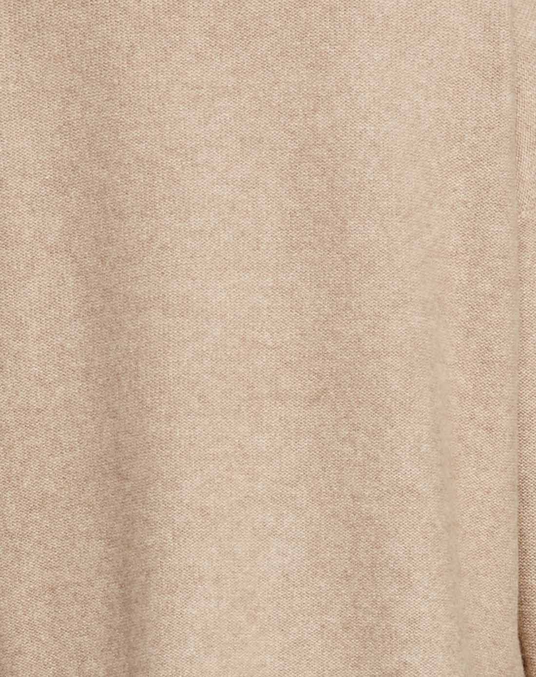 女式驼色羊绒小盆领套衫