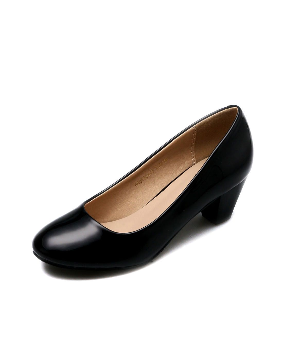 黑色休闲ol风格气质舒适坡跟时尚单鞋