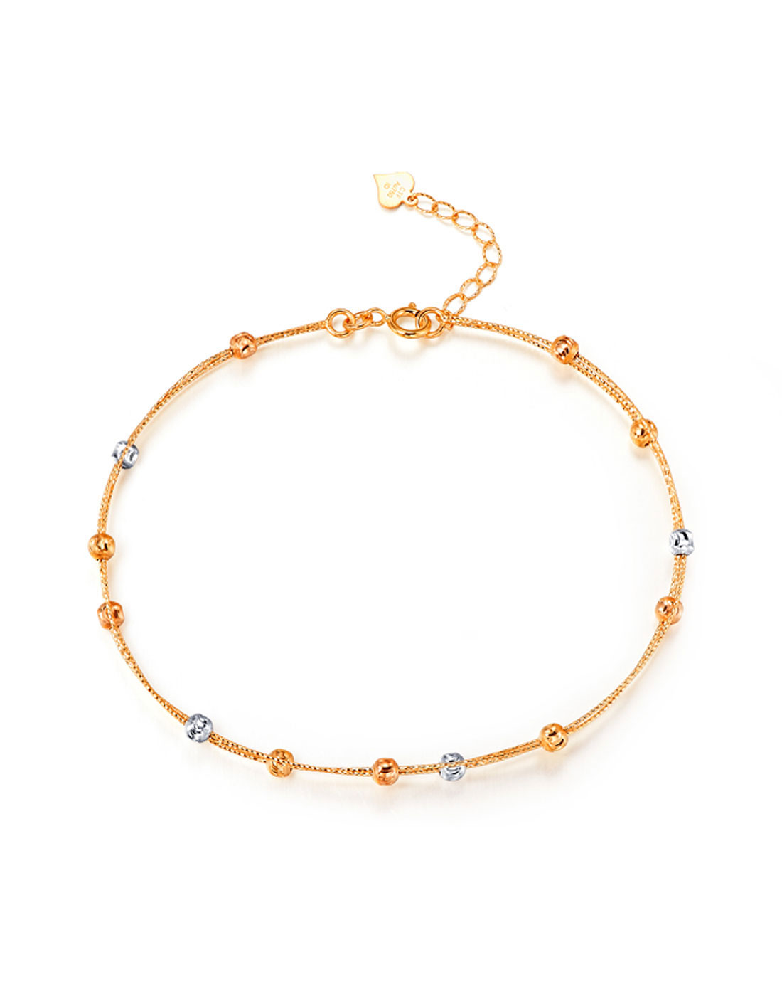 好运连连三色k金手镯