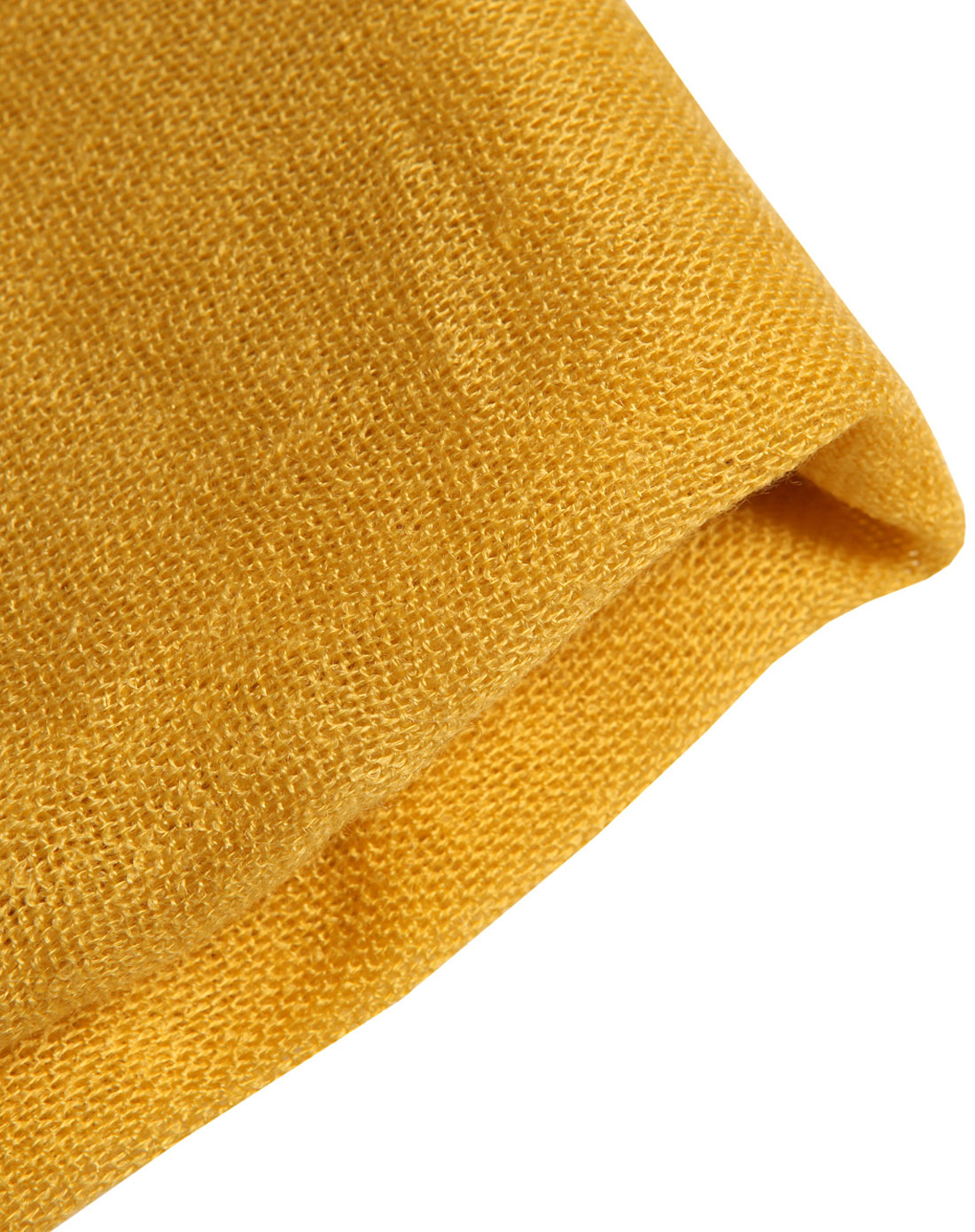 中黄色极简纯色细腻流苏围巾