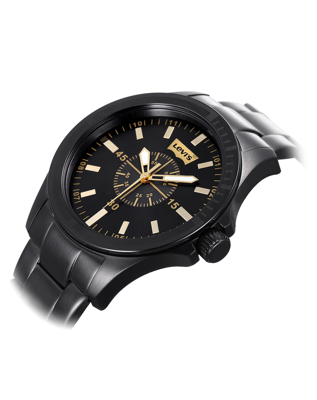 levis 男款 炫酷黑色表盘石英手表