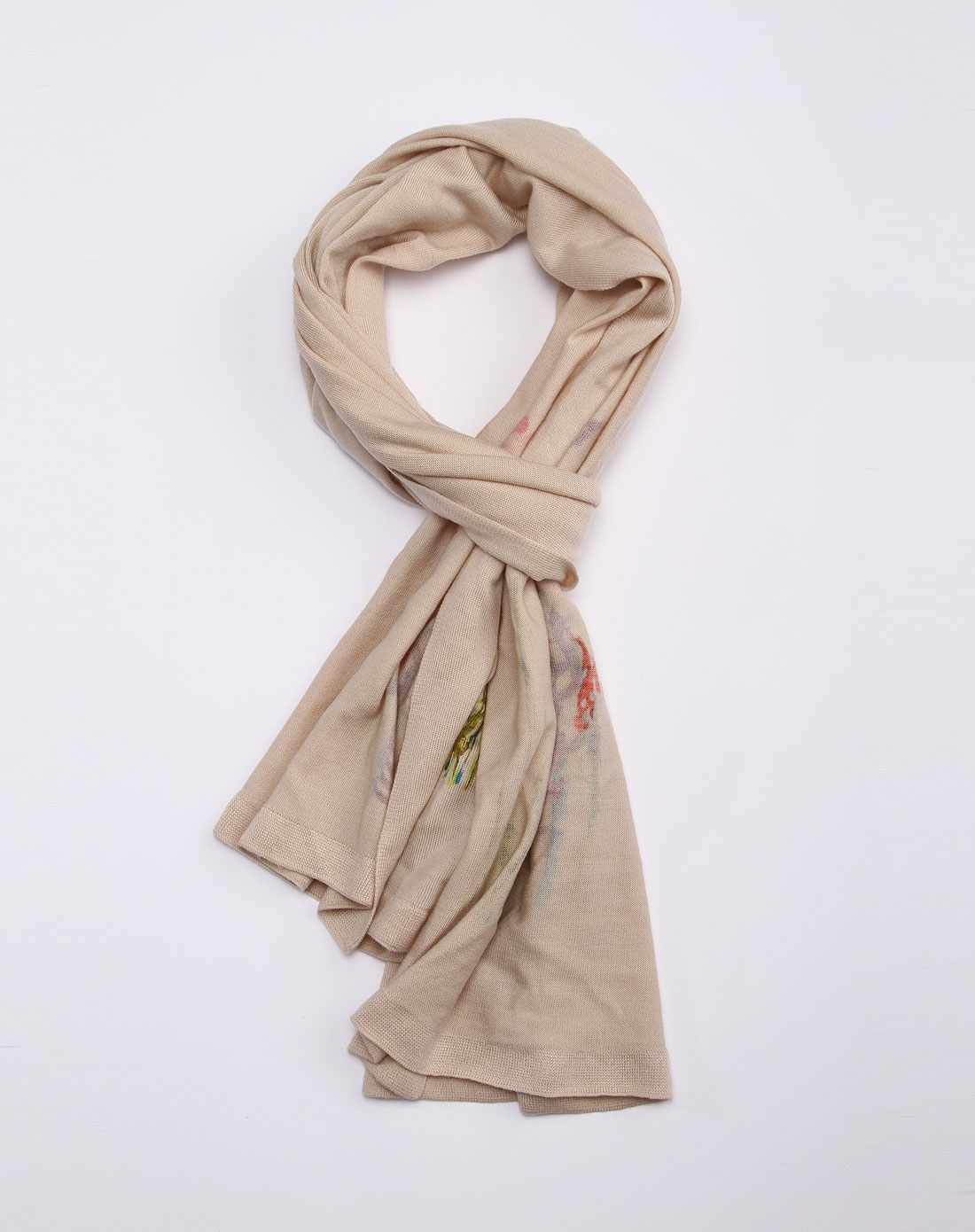米色提花百搭围巾