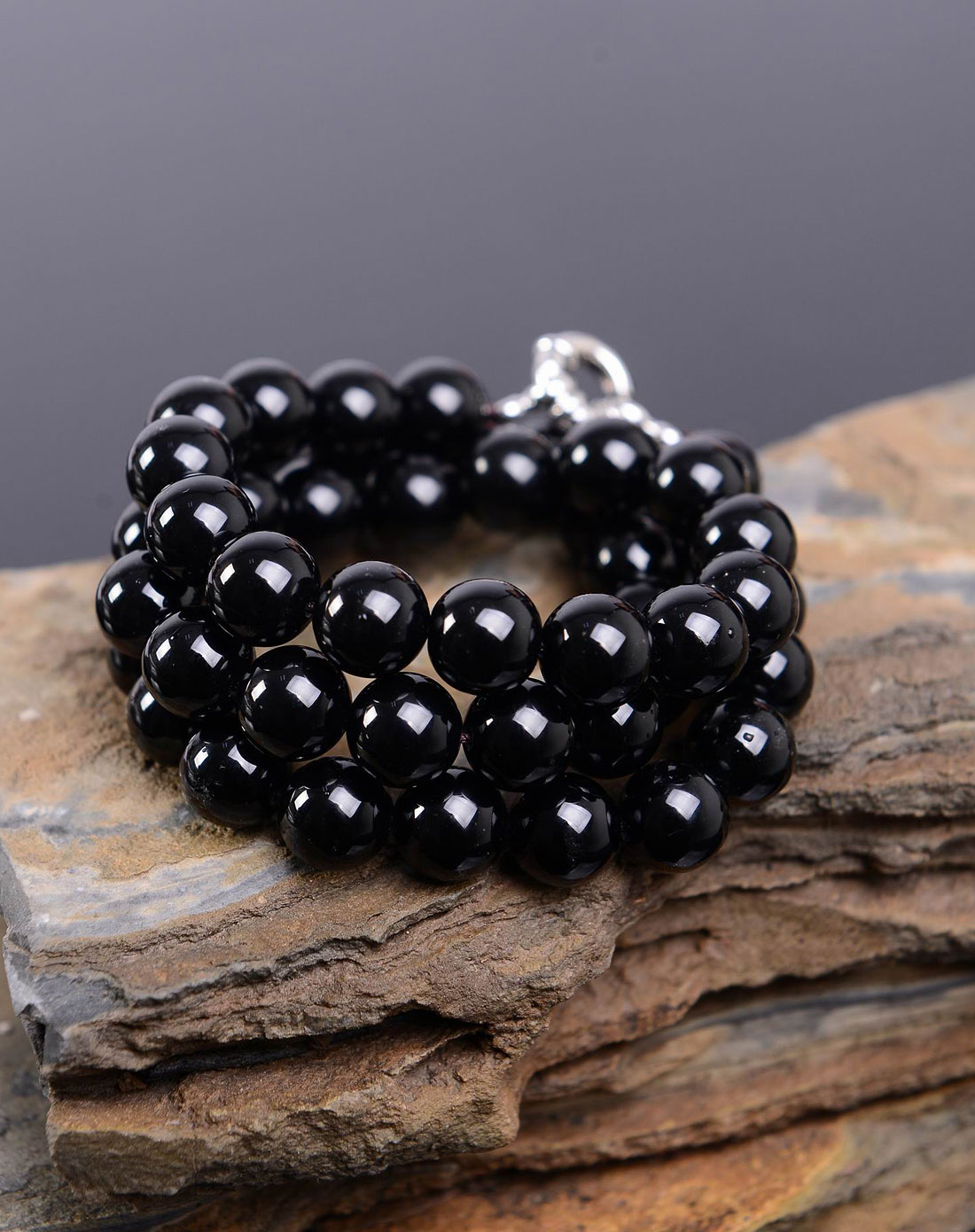 女款黑色天然黑玛瑙圆圆满满项链