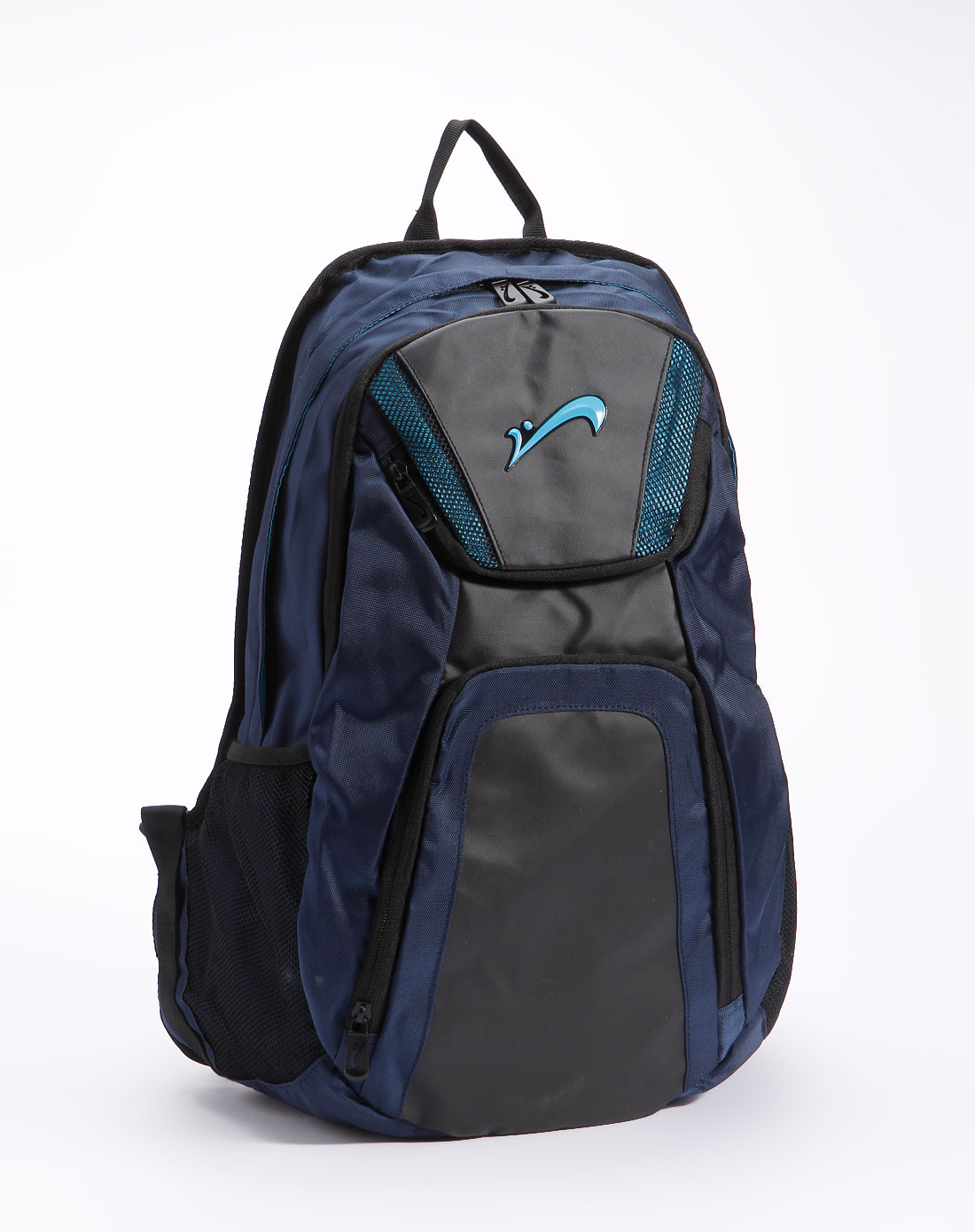 蓝色logo运动双肩背包