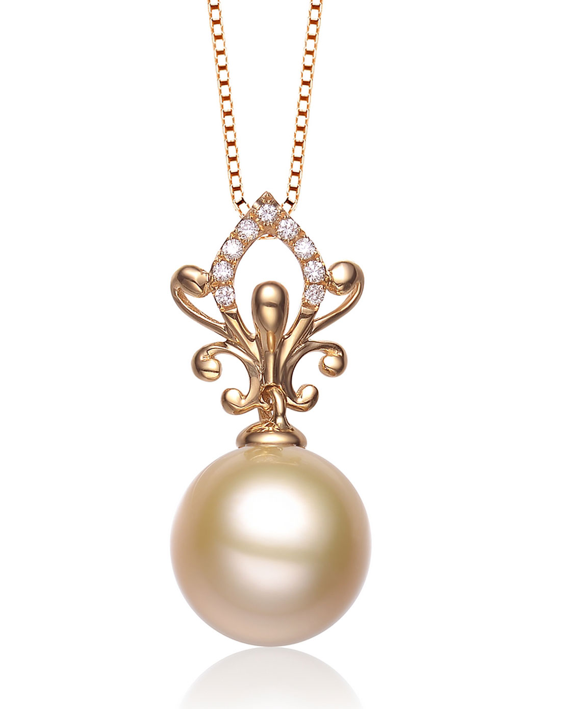 白18k金大溪地黑珍珠吊坠