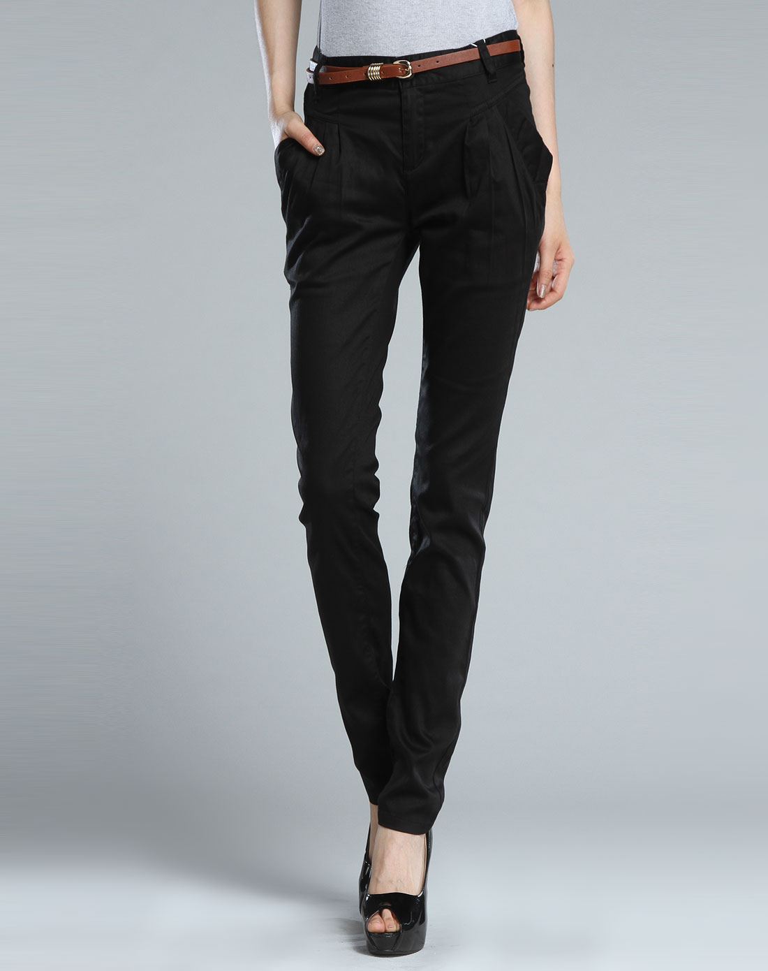 女款黑色休闲长裤