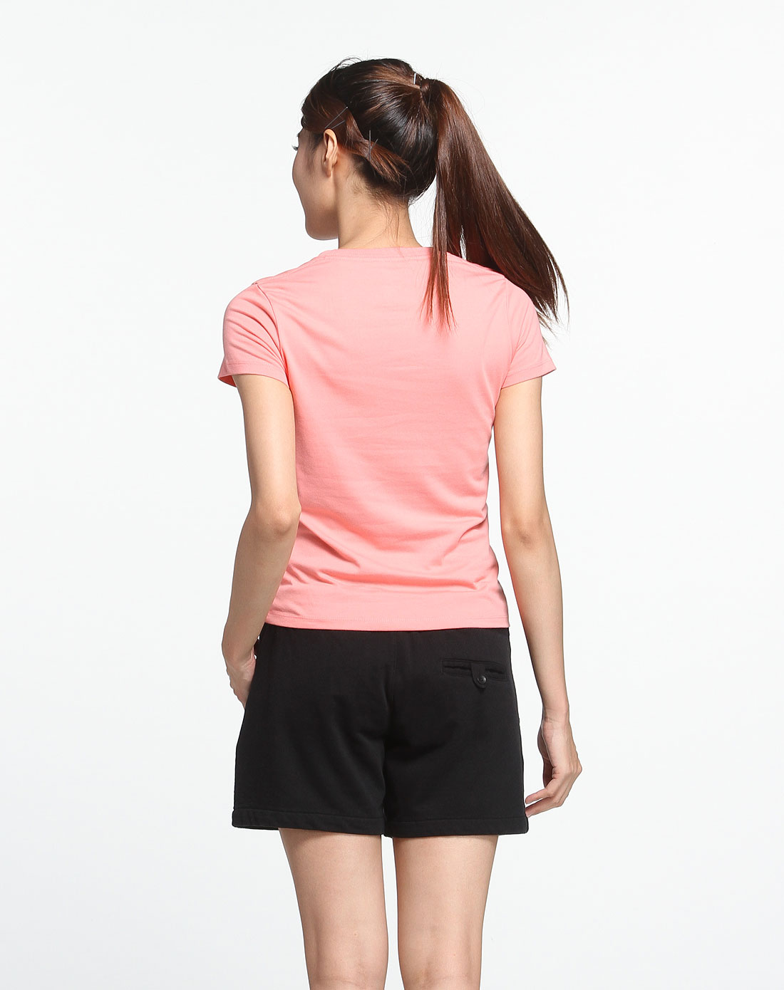 粉红色渐变字母印图短袖t恤-唯品会