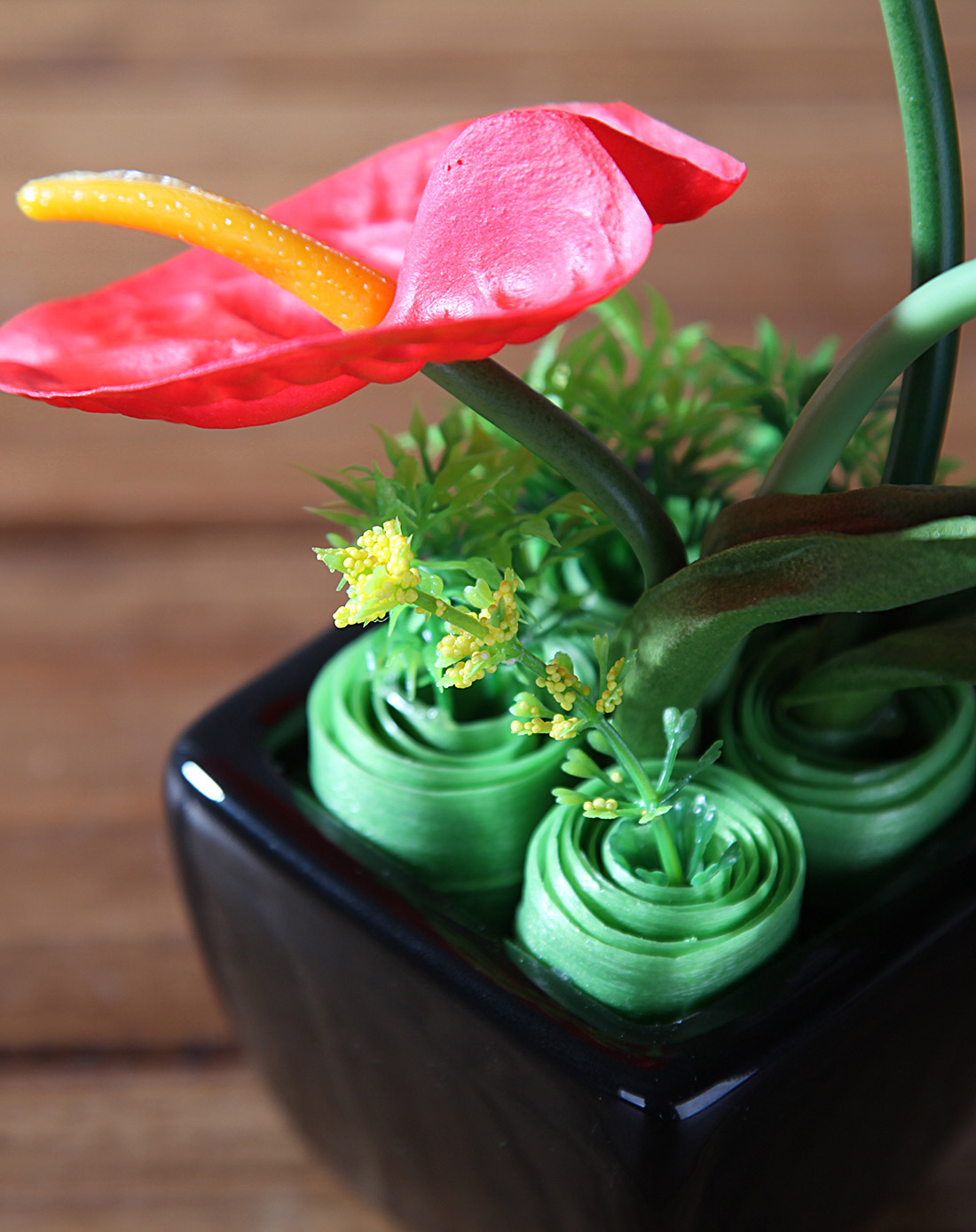 迷你红掌花(红色2头)