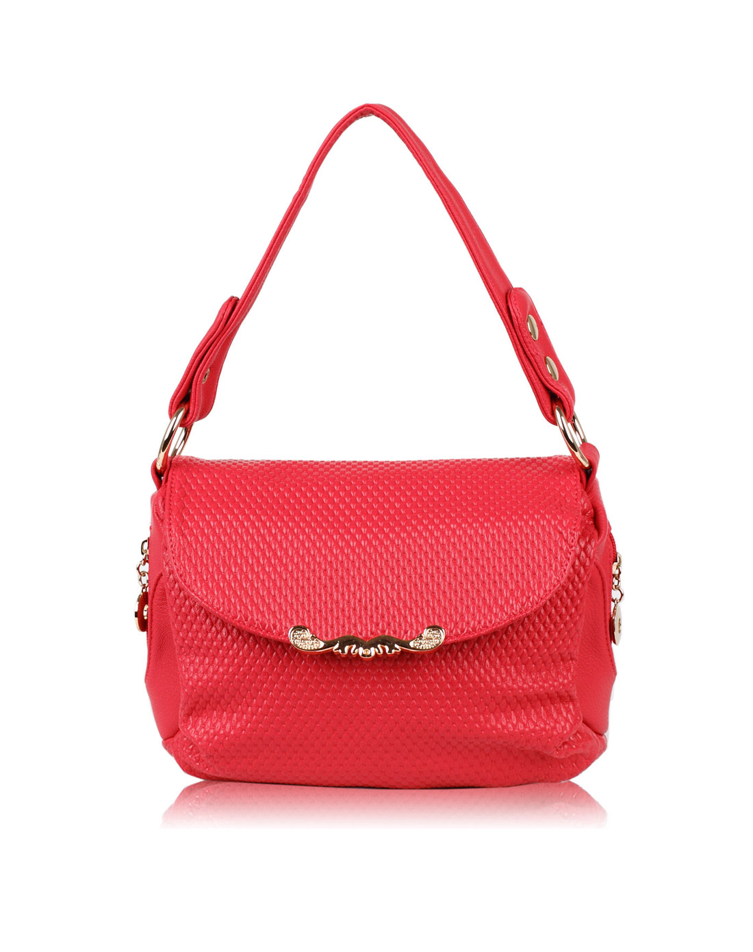 女款梅红色休闲多用手袋