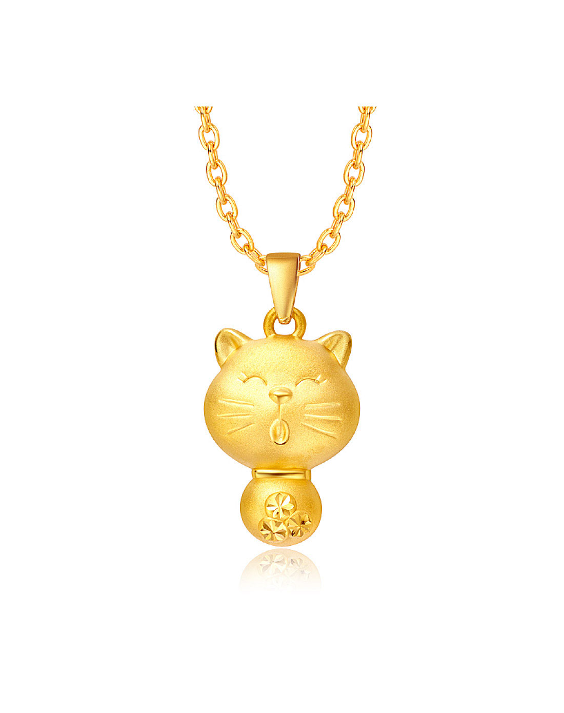 招财猫黄金吊坠
