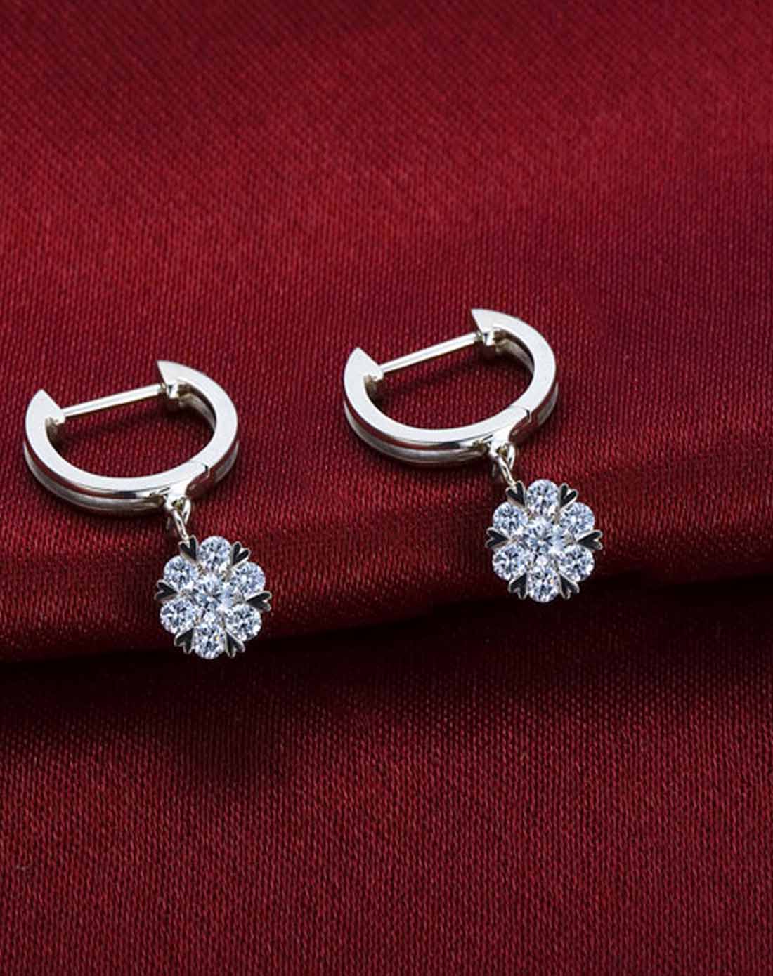 白18k金50分豪华钻石耳环