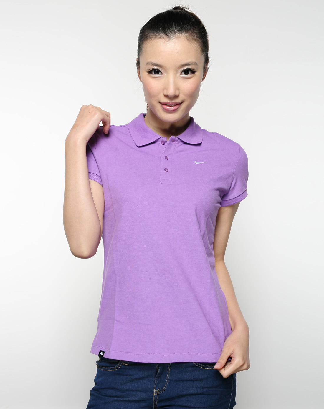 女款紫色运动休闲系列短袖polo衫