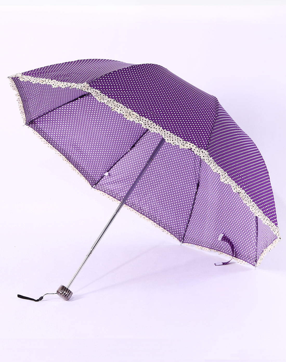 紫色花边防紫外线折叠伞