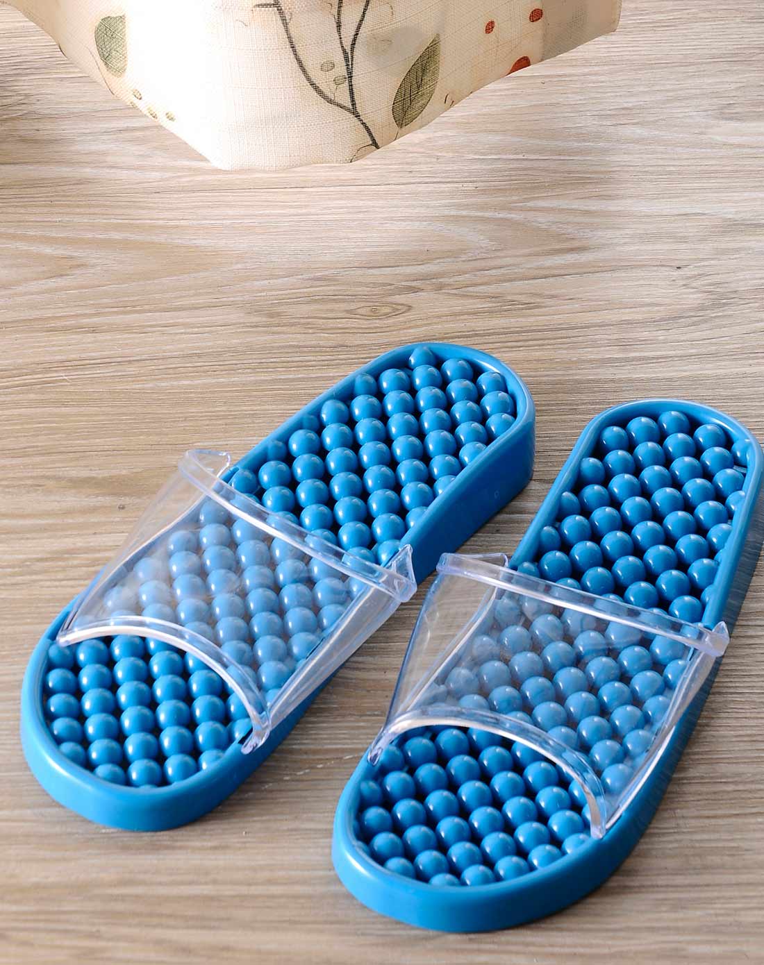 夏季浴室防滑按摩两用拖鞋(蓝色)