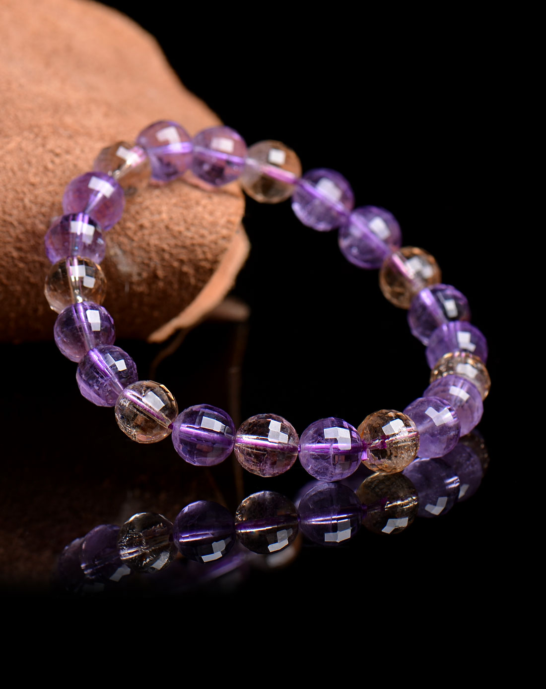 智慧之石巴西天然紫黄晶刻面手链