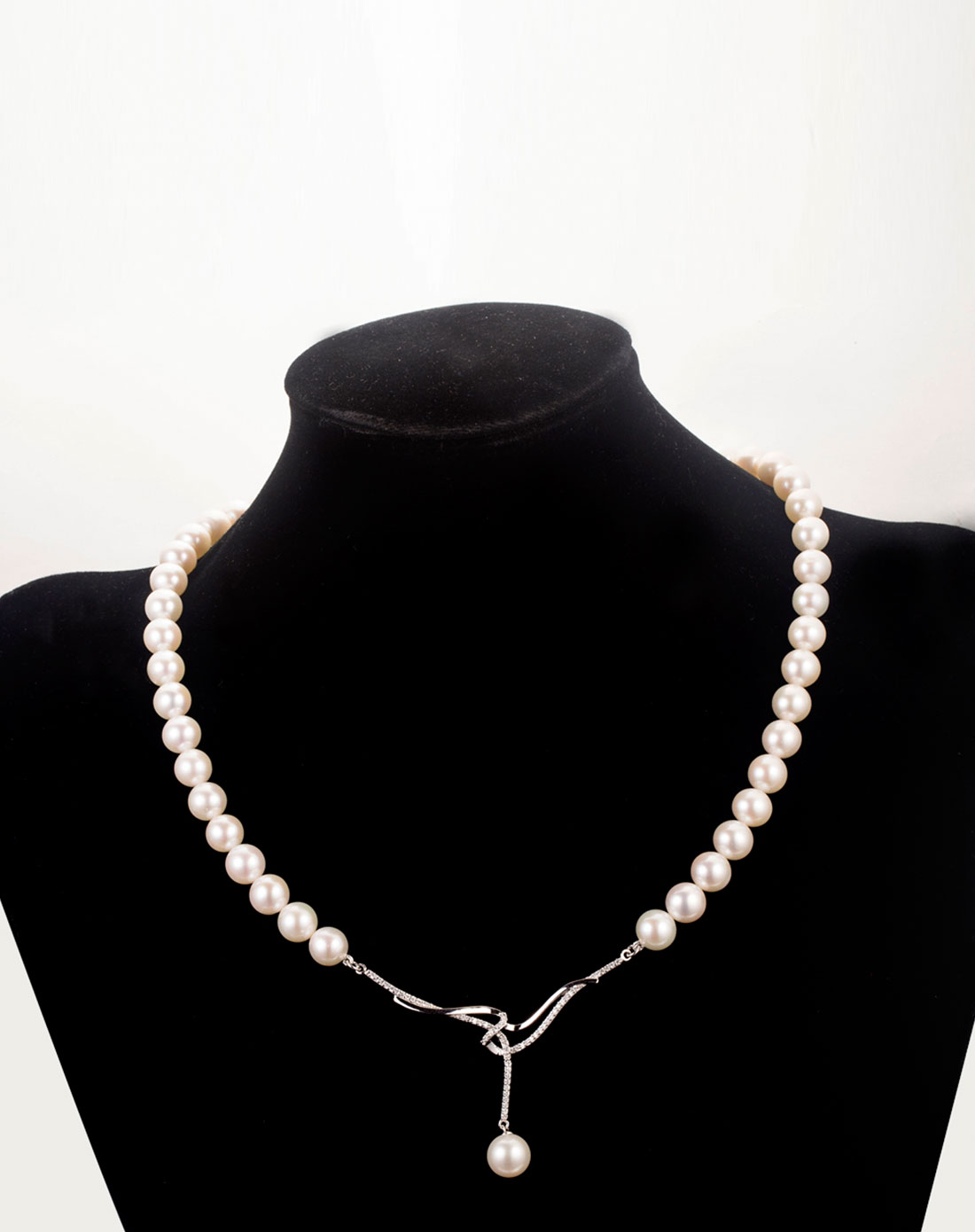 925银9-10mm顶级aaaa天然珍珠链牌项链-飘逸(附国检证书)